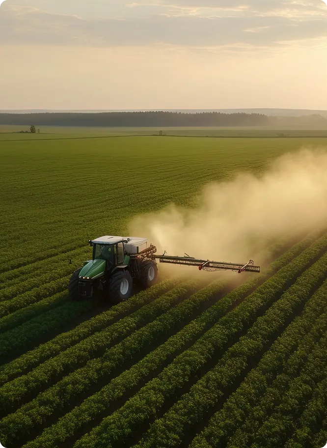 Agriculture Equipment - Tractor Spraying Crop Field