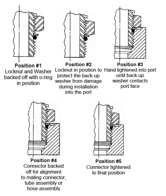 Assembly Adjustable Stud End O Ring Port Fittings - Positions