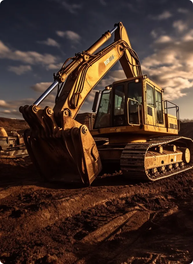 Construction Equipment - Excavator Digging Dirt