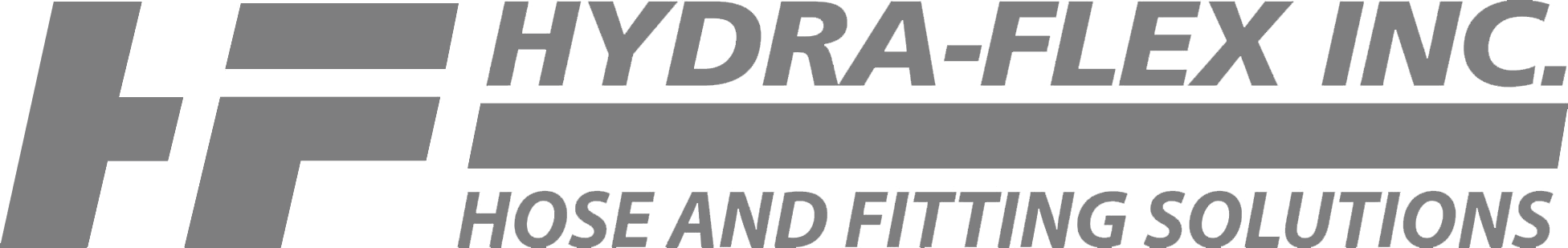 Hydra-Flex Inc. Hose and Fitting Solutions Logo in Gray