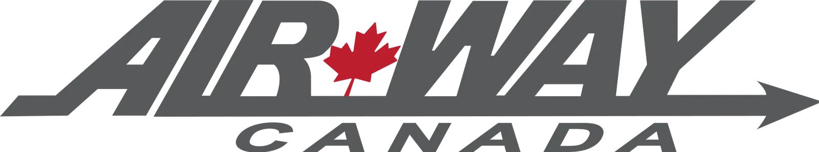 Air-Way Canada Logo in Gray with Red Maple Leaf